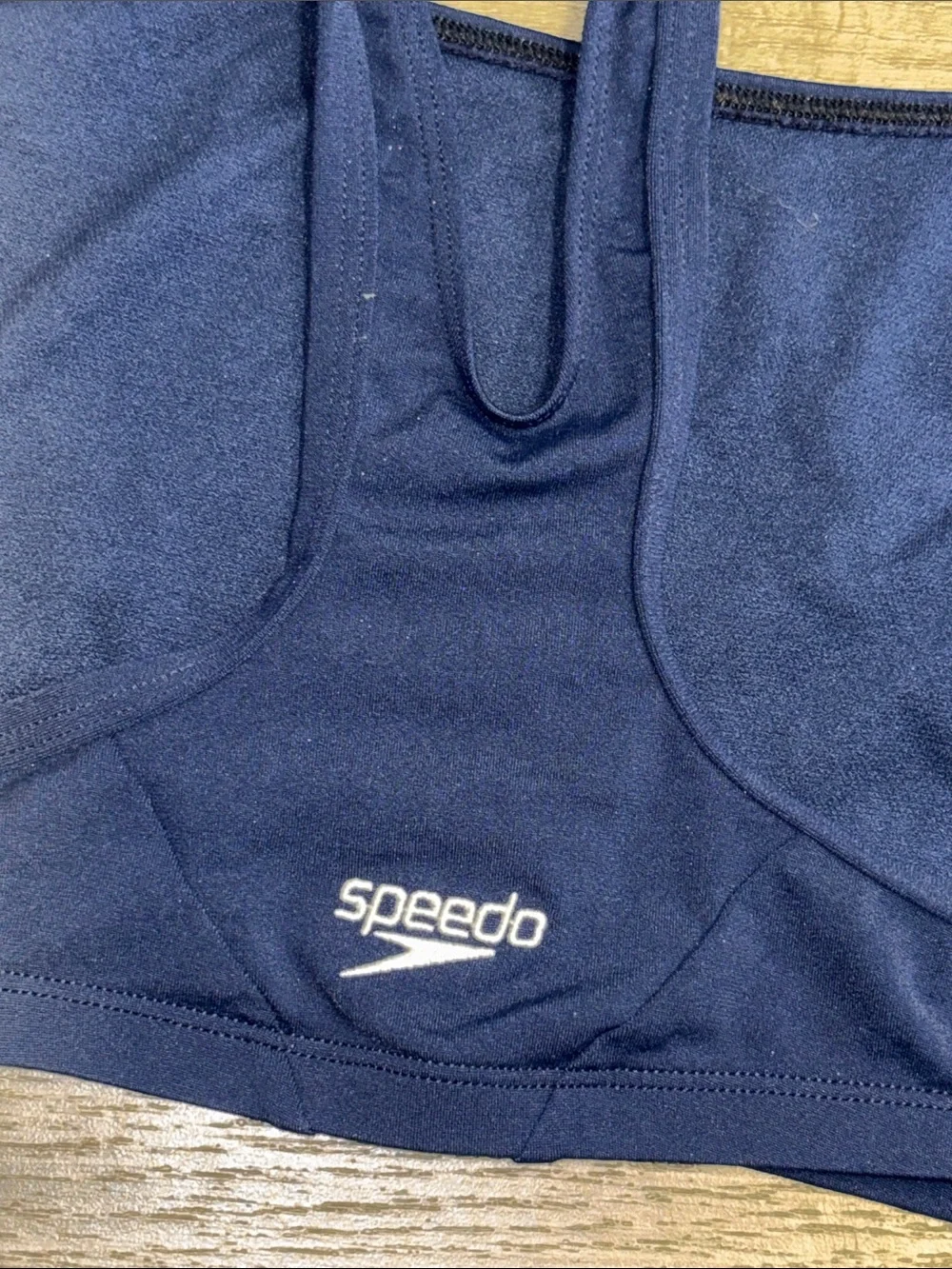 Speedo Women's Guard Swimsuit Sport Bra Top Endurance Lite Navy, sz XL